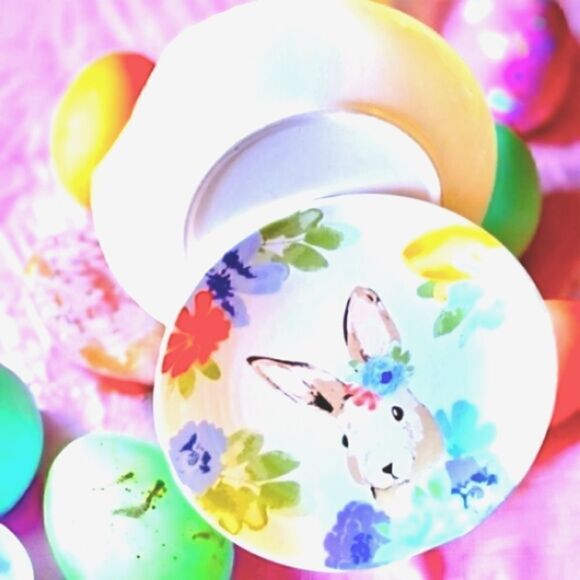 EASTER BUNNY" SERVING TRAY & TWO PLATES SET HOME "GARDEN NEW! 14"x8.5" - Picture 9 of 11